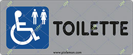 Cartello alluminio cm 29x12 toilette disabili
