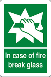 Adesivo cm 30x20 in case of fire break glass