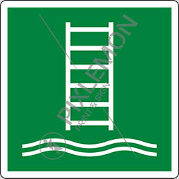 Cartello alluminio cm 20x20 scaletta per imbarco/biscaglina - embarkation ladder
