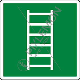 Cartello alluminio cm 12x12 scala di emergenza - escape ladder