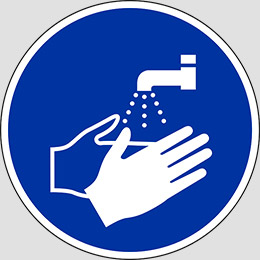 Cartello alluminio diametro cm 20 wash your hands