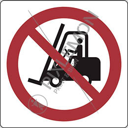 Cartello adesivo cm 20x20 vietato accesso ai carrelli elevatori e altri veicoli industriali 
