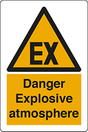 Adesivo cm 30x20 danger explosive atmosphere