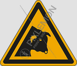 Cartello alluminio lato cm 60 warning: bull