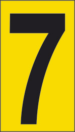 Oznaka nalepka cm 17,5x10 7 rumena podlaga črna številka