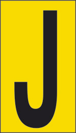 Oznaka nalepka cm 10x5,6 j rumena podlaga črna črka