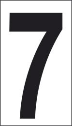 Oznaka nalepka cm 10x5,6 7 bela podlaga črna številka