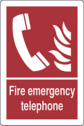 Nalepka cm 40x30 klic v sili v primeru požara - fire emergency telephone