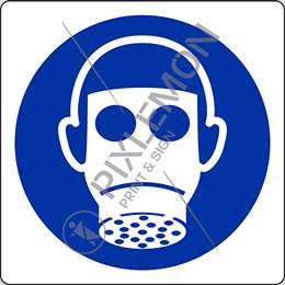 Nalepna oznaka cm 12x12 obvezna uporaba zaščitne maske s filtrom - wear respiratory protection