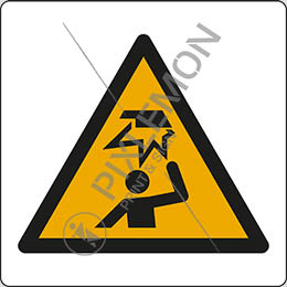 Nalepna oznaka cm 20x20 nevarnost ovira zgoraj - warning: overhead obstacle