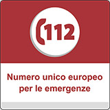 Cartello alluminio cm 20x20 112 numero unico europeo per le emergenze