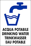 Cartello alluminio cm 30x20 acqua potabile drinking water trinkwasser eau potable
