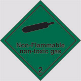 Cartello adesivo cm 10x10 pericolo della classe 2 non-flammable non-toxic gas