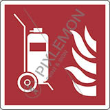 Cartello alluminio cm 12x12 estintore carrellato - wheeled fire extinguisher