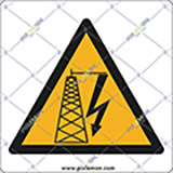 Aluminium schild cm 12x12 hochspannung