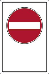 Aluminium schild cm 30x20 piktogramm einfahrt verboten einbahnstrasse, mit leerraum zu schreiben