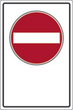 Aluminium schild cm 30x20 piktogramm einfahrt verboten einbahnstrasse, mit leerraum zu schreiben