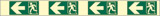 Langnachleuchtende klebefolie cm 98x4,8 gelbes/grünes band richtungsangabe von notausgänge 