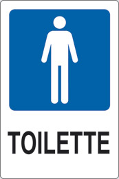 Aluminium schild cm 30x20 toilette herren