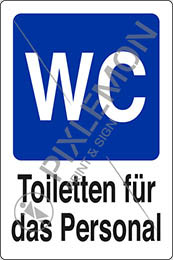 Cm 30x20 toiletten für das personal