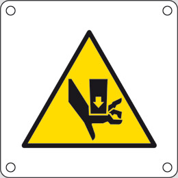 Aluminium schild cm 4x4 warnung vor handsquetschungsgefahr