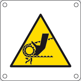 Aluminium schild cm 4x4 warnung vor einzugsgefahr durch riemenantrieb