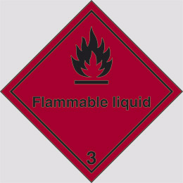 Klebefolie cm 10x10 gefahr unterklasse 3 flammable liquid feuergefährlich - entzündbare flüssige stoffe