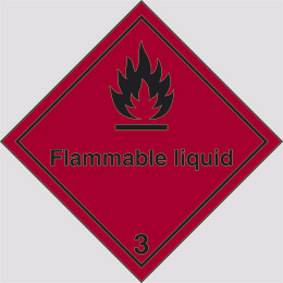 Klebefolie cm 30x30 gefahr unterklasse 3 flammable liquid feuergefährlich - entzündbare flüssige stoffe