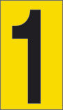 Klebefolie cm 2,4x1,6 n° 30  1 gelbes hintergrund schwarze ziffer 