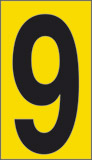 Klebefolie cm 2,4x1,6 n° 30  9 gelbes hintergrund schwarze ziffer 