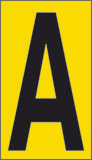 Klebefolie cm 6x3,4 n° 10  a gelbes hintergrund schwarze buchstabe 