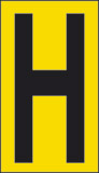 Klebefolie cm 6x3,4 n° 10  h gelbes hintergrund schwarze buchstabe 