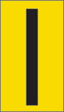 Klebefolie cm 6x3,4 n° 10  i gelbes hintergrund schwarze buchstabe 