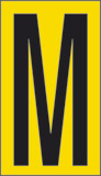 Klebefolie cm 6x3,4 n° 10  m gelbes hintergrund schwarze buchstabe 