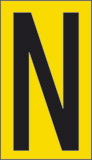 Klebefolie cm 6x3,4 n° 10  n gelbes hintergrund schwarze buchstabe 