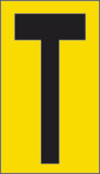 Klebefolie cm 6x3,4 n° 10  t gelbes hintergrund schwarze buchstabe 