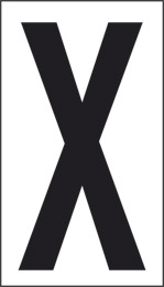 Klebefolie cm 10x5,6  x weisses hintergrund schwarze buchstabe 