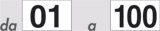 Klebefolie cm 3,2x2,4 fortschreitende nummerierung von 001 bis zu 100 weisses hintergrund schwarze ziffer 
