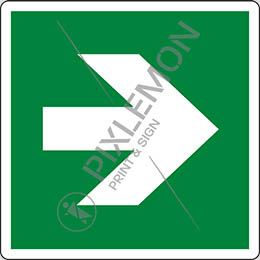 Alu-schild cm 50x50 richtungspfeil, steigung um 90°, sicherheitsbedingungen - direction, arrow 90° increments, safe condition