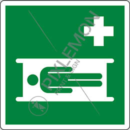 Alu-schild cm 12x12 transportbahre - stretcher