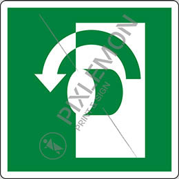 Alu-schild cm 12x12 im gegenuhrzeigersinn drehen - turn anticlockwise to open