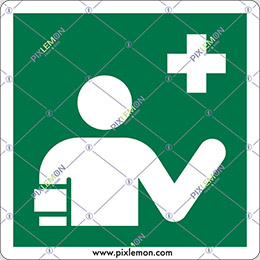 Alu-schild cm 20x20 first aid responder