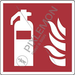 Alu-schild cm 35x35 feuerlöscher - fire extinguisher