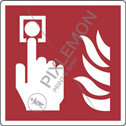 Alu-schild cm 50x50 brand-alarmauslösungsstelle - fire alarm call point