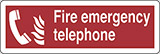 Klebefolie cm 30x10 brandmeldetelefon - fire emergency telephone