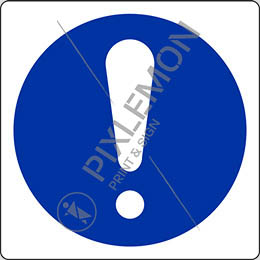 Alu-schild cm 20x20 allgemeines gebotszeichen - general mandatory action sign