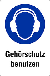 Aluminium schild cm 20x15 gehörschutz benutzen