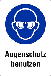 Aluminium schild cm 30x20 augenschutz benutzen