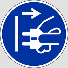 Aluminium schild durchmesser cm 30 disconnect mains plug from electrical outlet