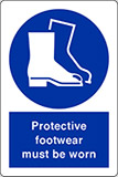 Klebefolie cm 30x20 man muss schutzschuhe tragen - protective footwear must be worn